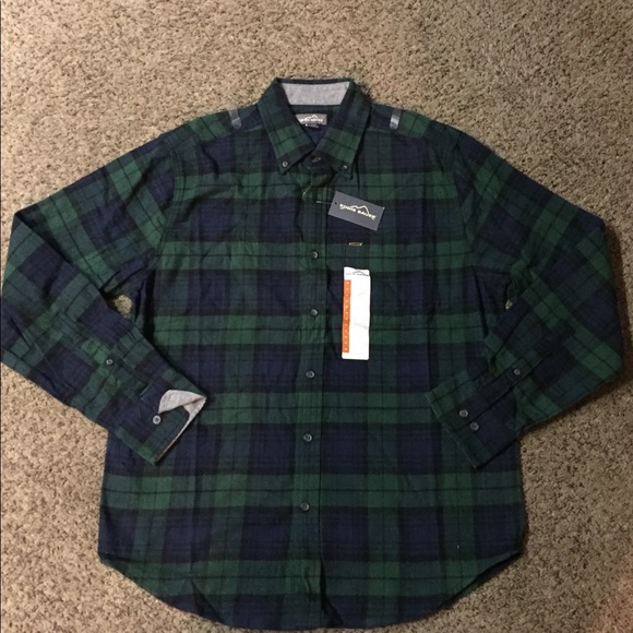 Mens Eddie Bauer Plaid Flannel Shirt Sz 